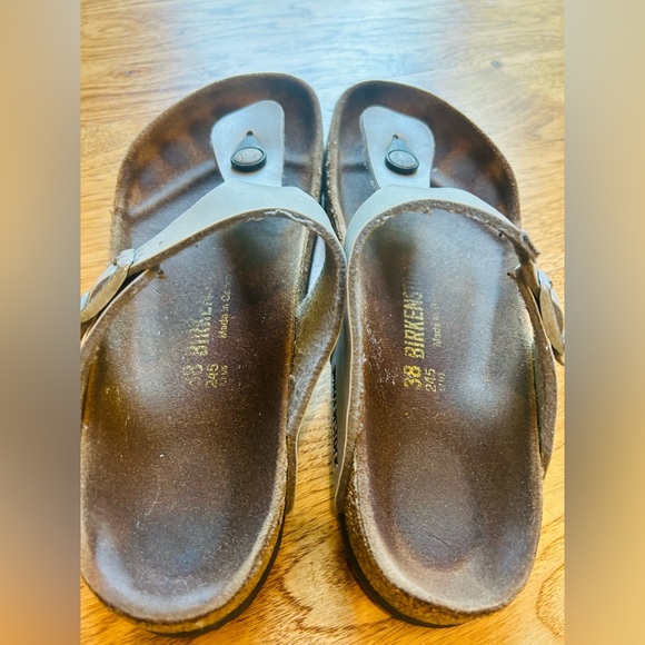 Birkenstock Gizeh thing sandal Silver leather Women 38 - Picture 3 of 10